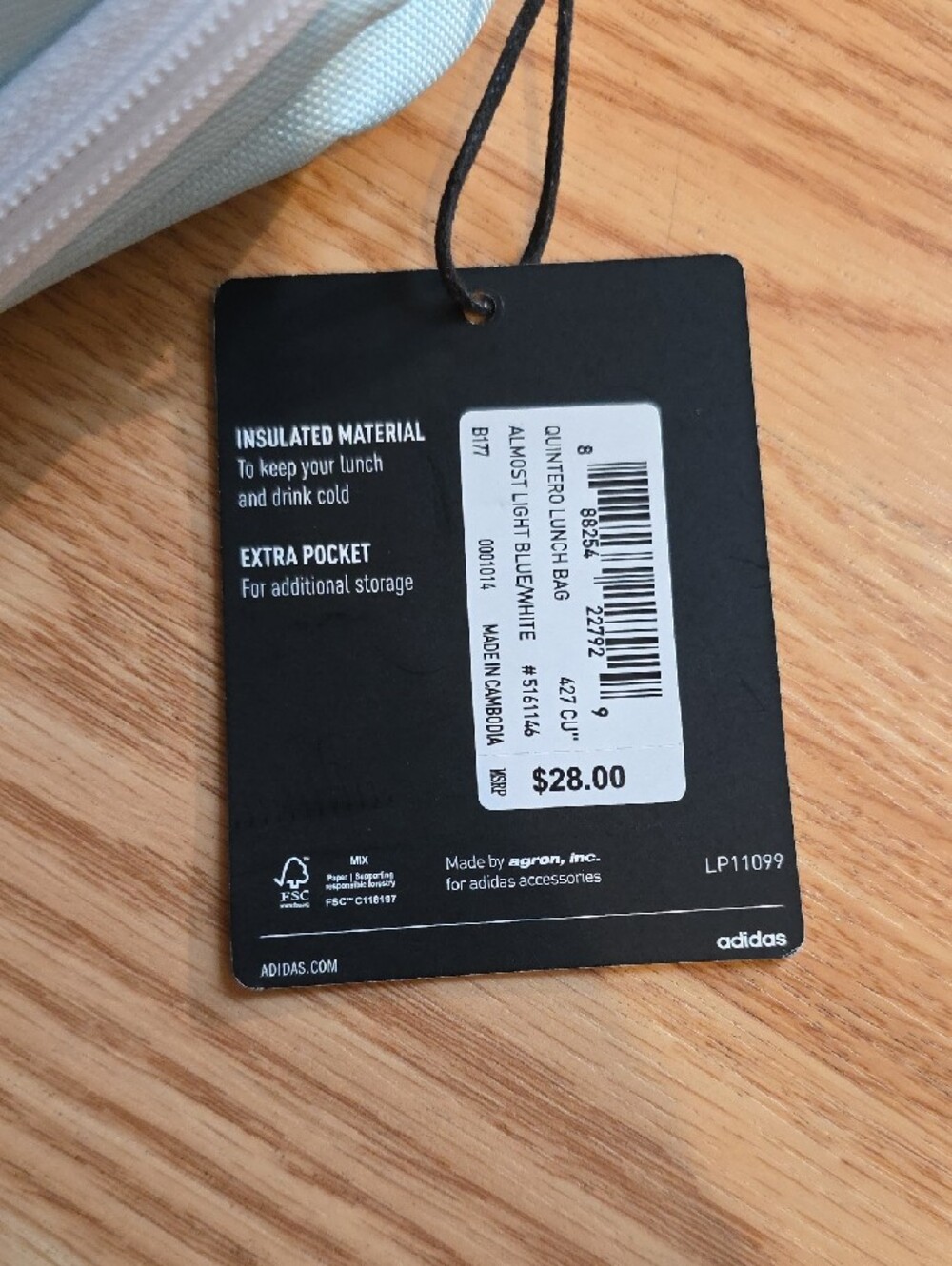 adidas Light Blue Quintero Lunch Bag - Picture 2 of 5